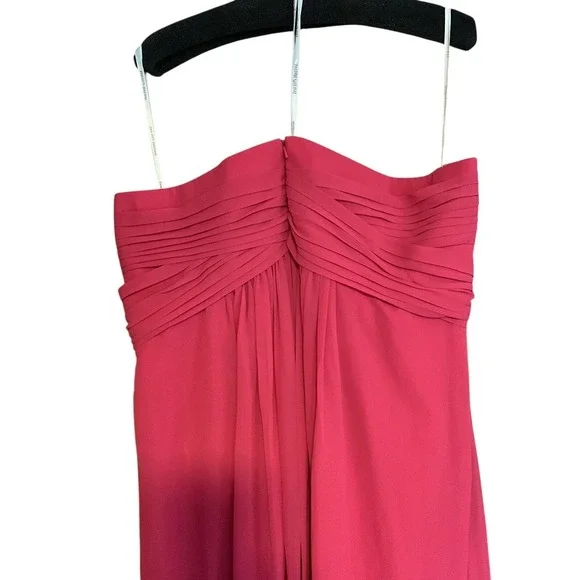 David's Bridal Pink Strapless Bridesmaid Dress Formal Occasion Gown - Picture 3 of 4